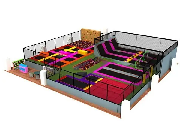 Parque de trampolines · 19.9 × 18.45 × 4.2 m