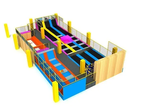 Parque de trampolines interior · 28.5 × 14.5 × 5 m