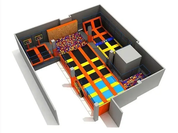 Parque de trampolines · 18 × 20 × 5 m