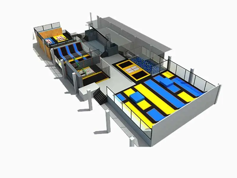 Parque de trampolines · 44.2 × 18.8 × 5.5 m