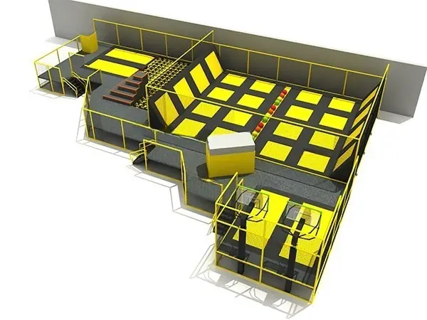 Parque de trampolines interior · 2.46 × 1.65 × 0.49 m