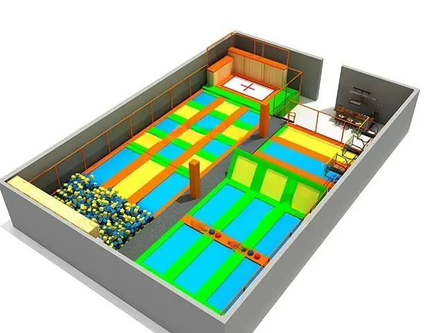 Parque de trampolines · 24 × 15.7 × 4.5 m