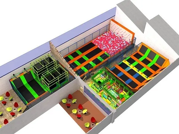 Parque de trampolines interior · 2.83 × 1.77 × 0.42 m