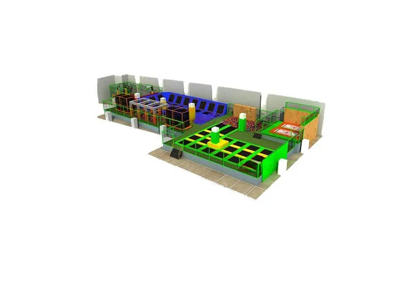 Parque de trampolines interior · 47.79 × 19.85 × 5.34 m