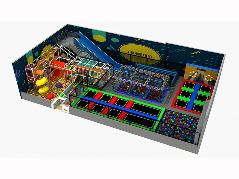 Parque de trampolines · 25 × 13.3 × 6 m