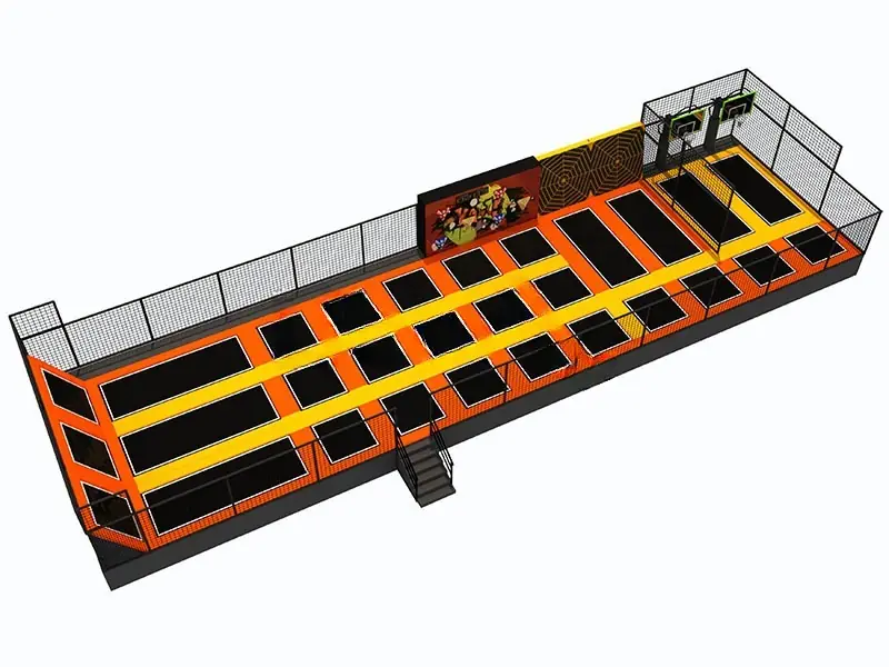 Parque de trampolines · 28.2 × 8 × 5 m