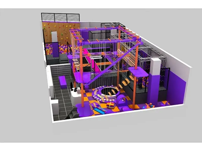 Parque de trampolines · 10 × 20 m