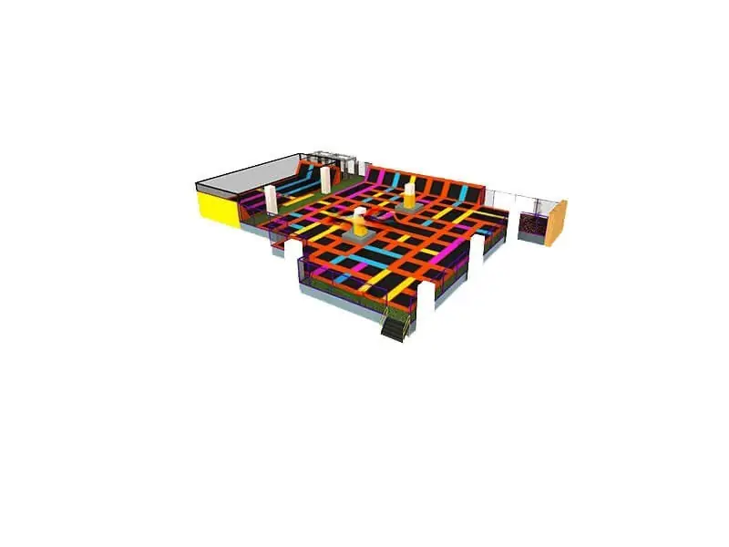 Parque de trampolines · 35.46 × 27.7 × 4.1 m