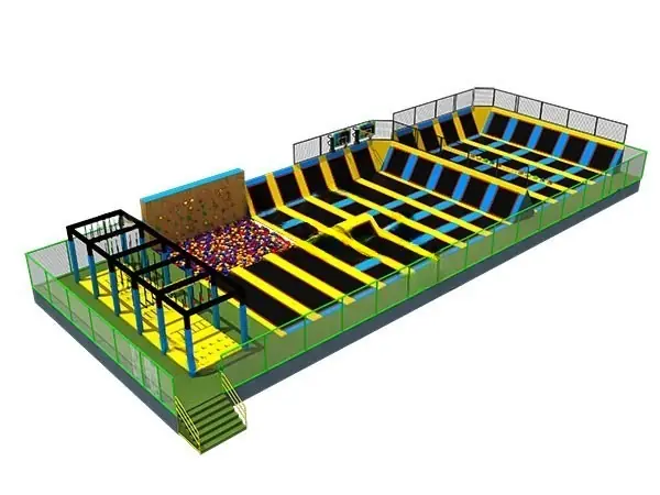 Parque de trampolines · 40 × 15 × 4.2 m