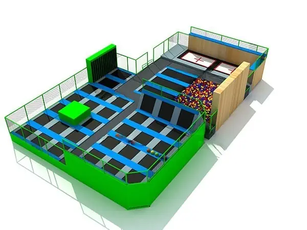 Parque de trampolines · 26 × 16.7 × 4.5 m