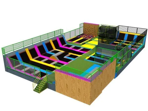 Parque de trampolines · 28 × 18 × 5 m · Modelo 0161