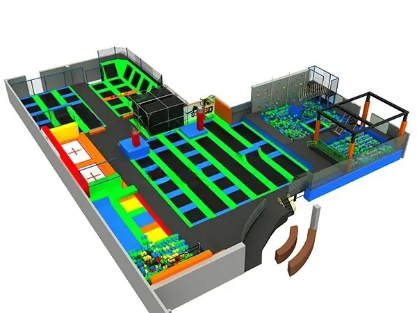 Parque de trampolines interior · 3 × 3.6 × 0.55 m