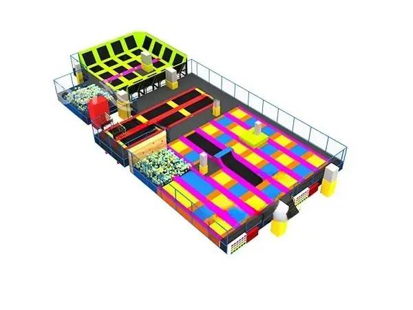 Parque de trampolines interior · 17.5 × 37.7 × 3.5 m