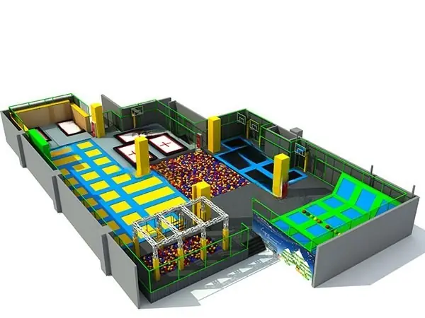Parque de trampolines · 39 × 22.6 × 5 m