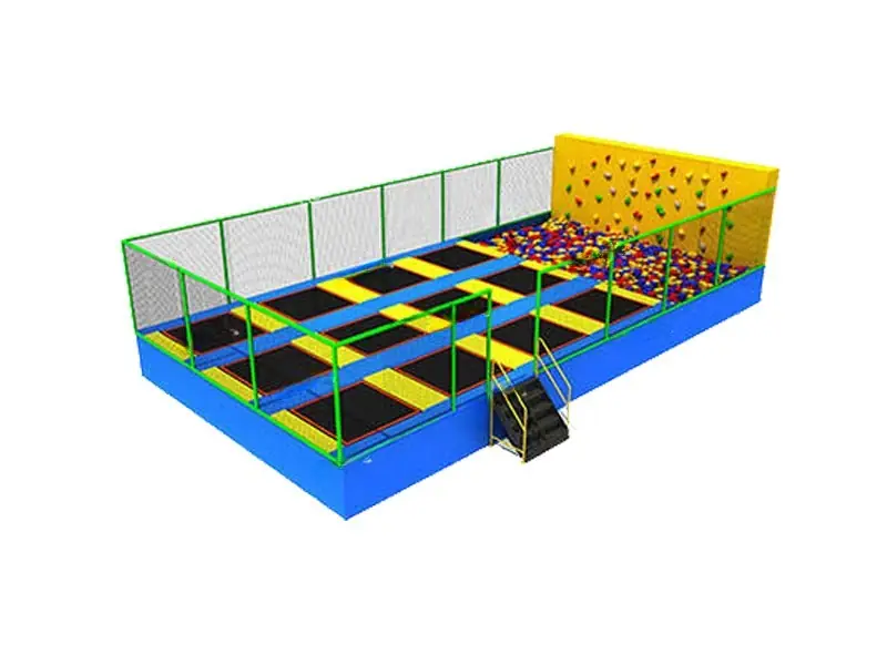 Parque de trampolines con piscina de espuma · 11.75 × 7.05 × 2.8 m
