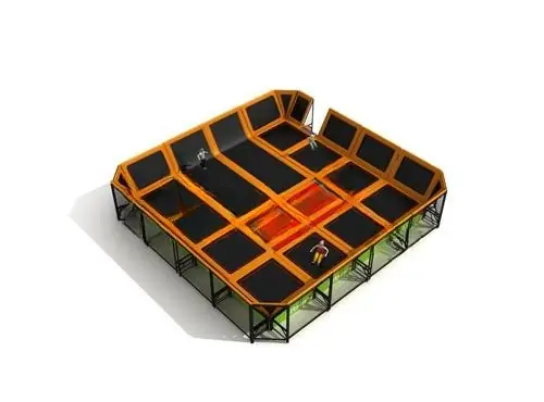 Parque de trampolines interior · 11 × 11 × 3 m