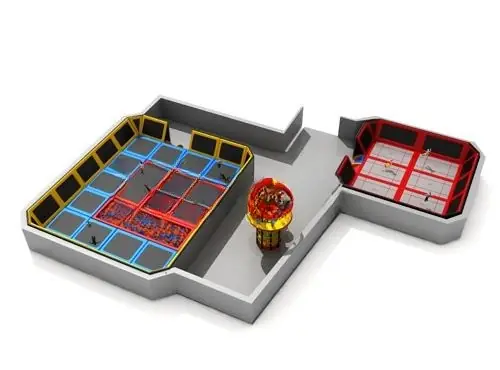 Parque de trampolines interior · 22 × 26 × 4.5 m