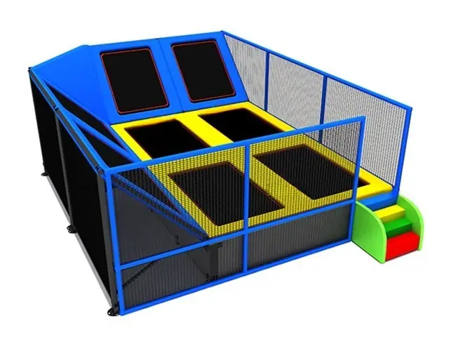Parque de trampolines interior · 9.8 × 6.8 × 3 m