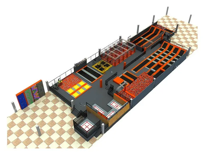 Parque de trampolines interior · 5.5 × 2.5 × 0.6 m