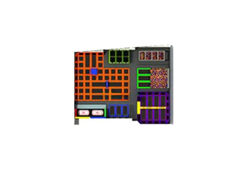Parque de trampolines interior · 34.7 × 28 × 5 m