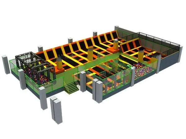 Parque de trampolines interior · 32 × 20.5 × 4.2 m
