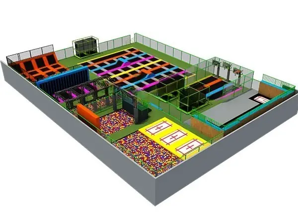 Parque de trampolines · 41 × 29 × 5.8 m