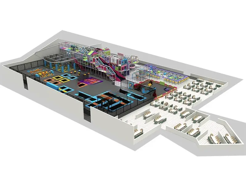 Parque de trampolines · 37 × 44 m