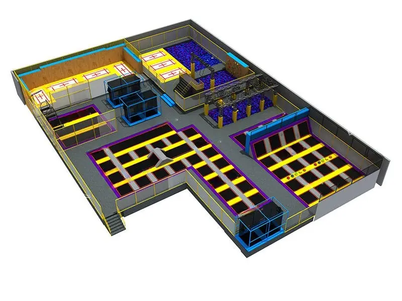 Parque de trampolines interior · 40.8 × 28.9 × 6 m