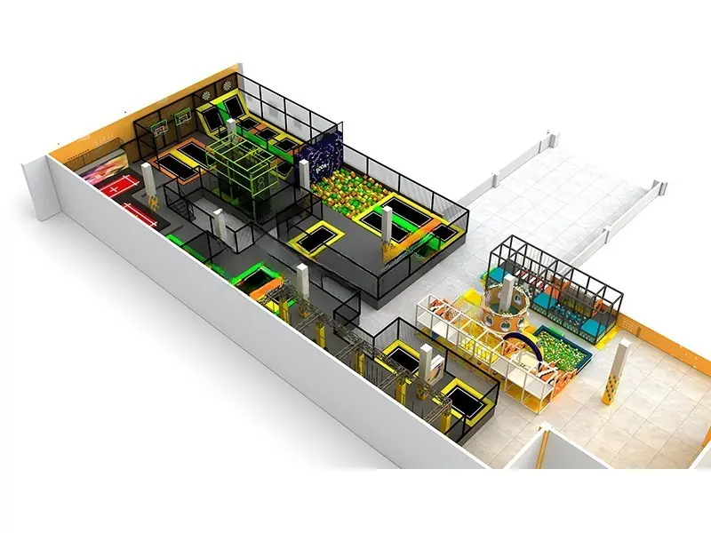 Parque de trampolines · 1900 m² · Modelo 0348