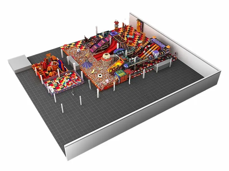 Parque de trampolines interior · 52 × 34 m
