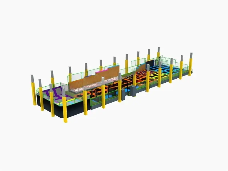 Parque de trampolines interior · 1.5 × 7.93 × 0.8 m