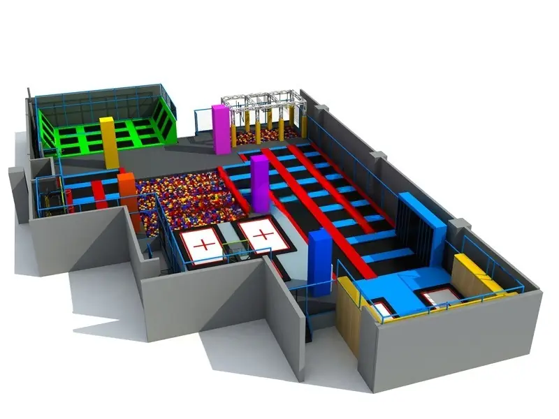 Parque de trampolines interior · 3.9 × 2.26 × 0.5 m