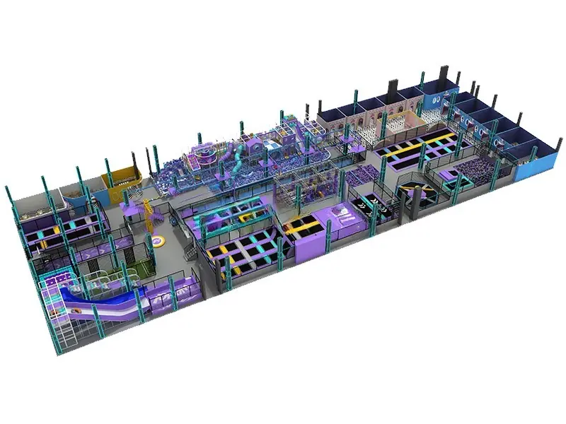 Parque de trampolines · 83 × 29 m