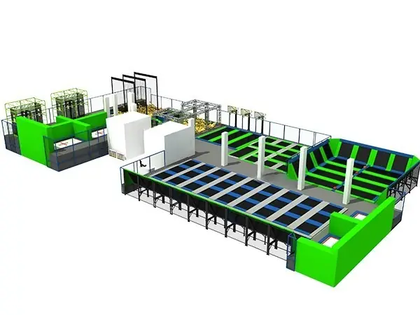 Parque de trampolines interior · 50 × 29.5 × 6.3 m