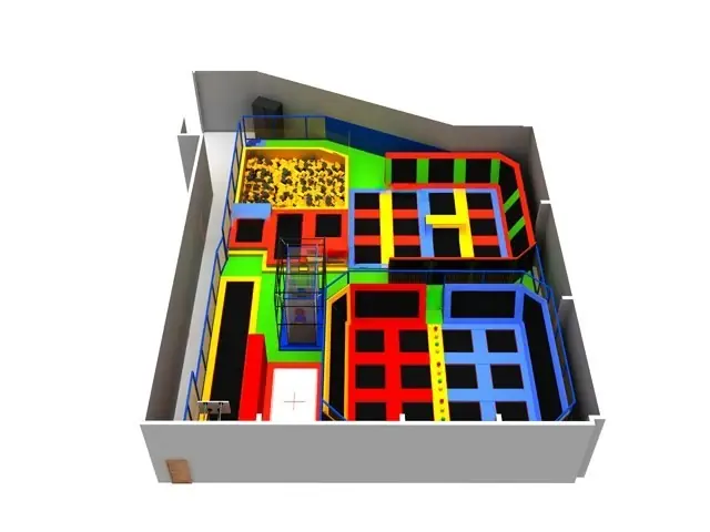 Parque de trampolines interior · 22.1 × 15.3 × 5 m