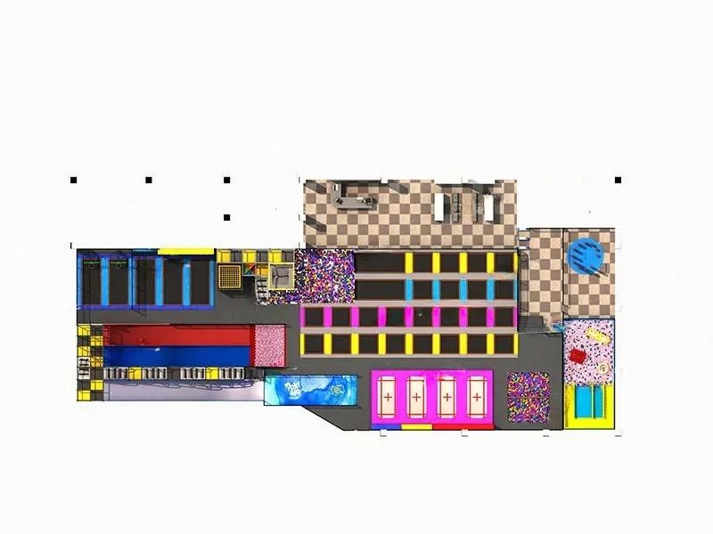 Parque de trampolines interior · 18 × 5.16 × 10 m