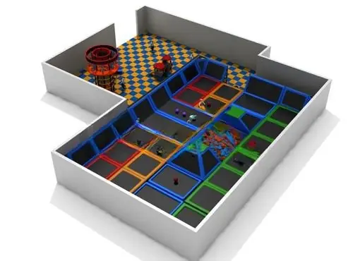 Parque de trampolines interior · 22 × 18 × 4.5 m