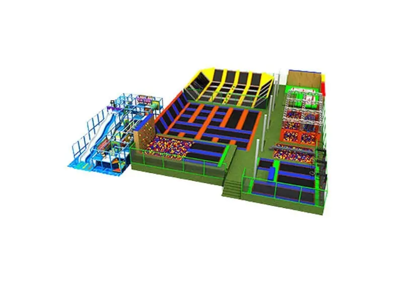 Parque de trampolines interior · 32.6 × 29.7 × 6 m