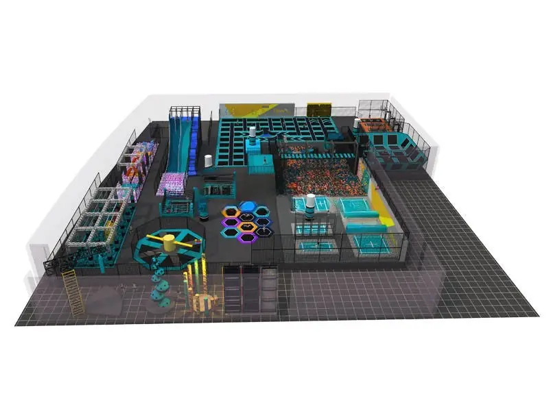 Parque de trampolines interior · 1500 m²