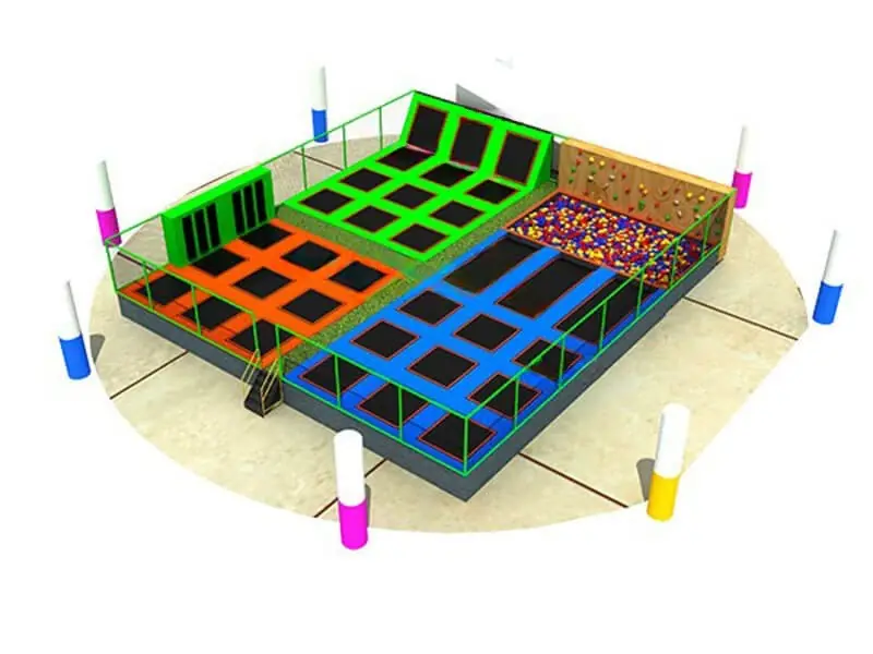 Parque de trampolines interior · 17.45 × 15.1 × 3 m
