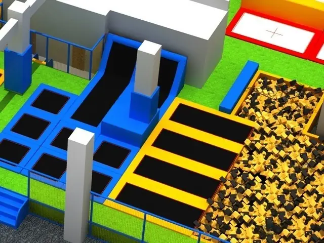 Parque de trampolines interior · 4.07 × 2.17 × 0.5 m